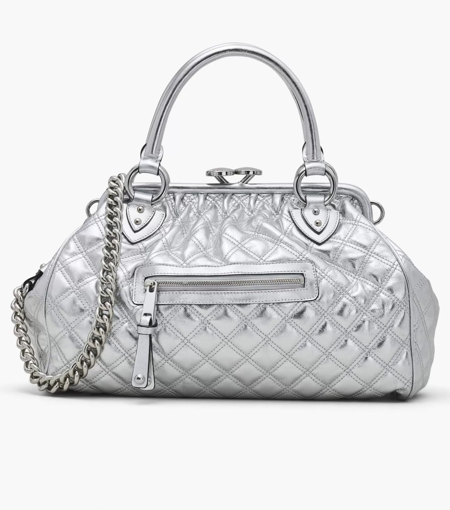 Marc Jacobs Re-Edition Quilted Metallic Leather Stam Bag | Top Handle Bags