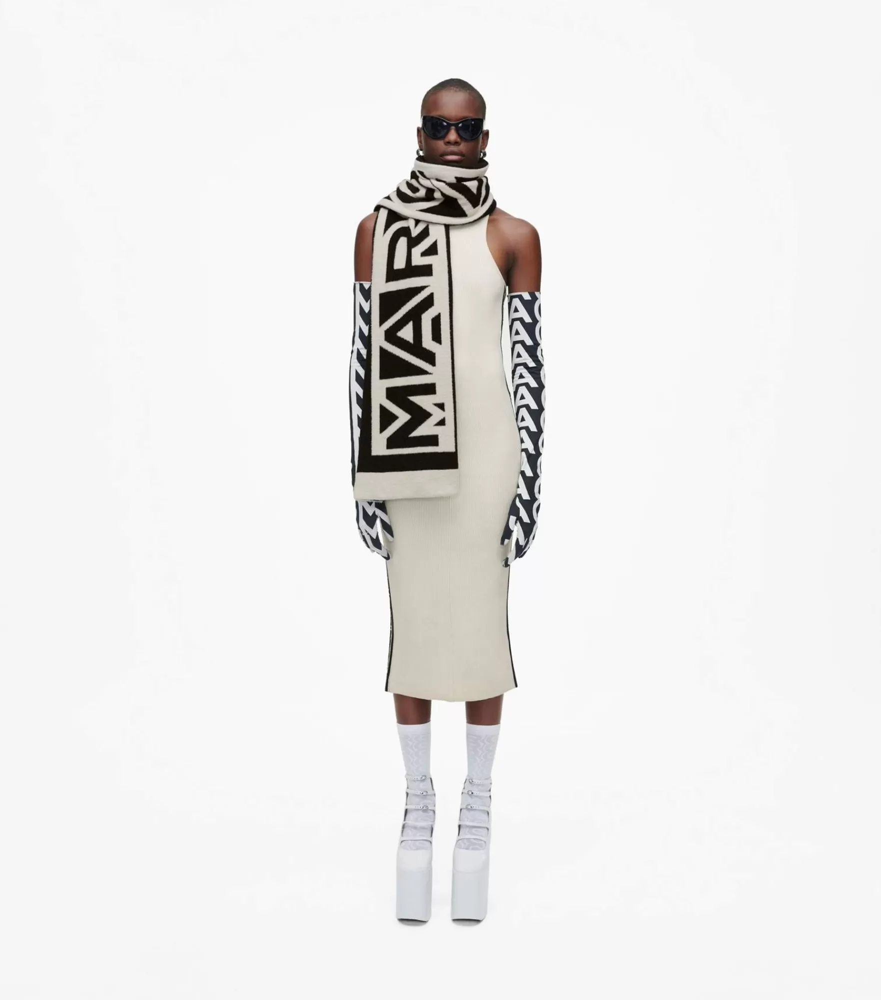 Marc Jacobs The Flock Logo Stripe Scarf | Hats And Scarves